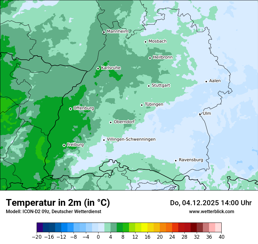 Modellkarten Temperatur