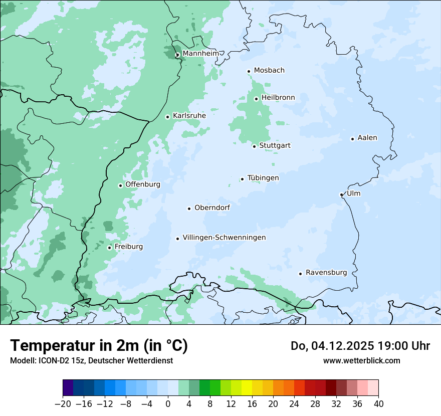 Modellkarten Temperatur