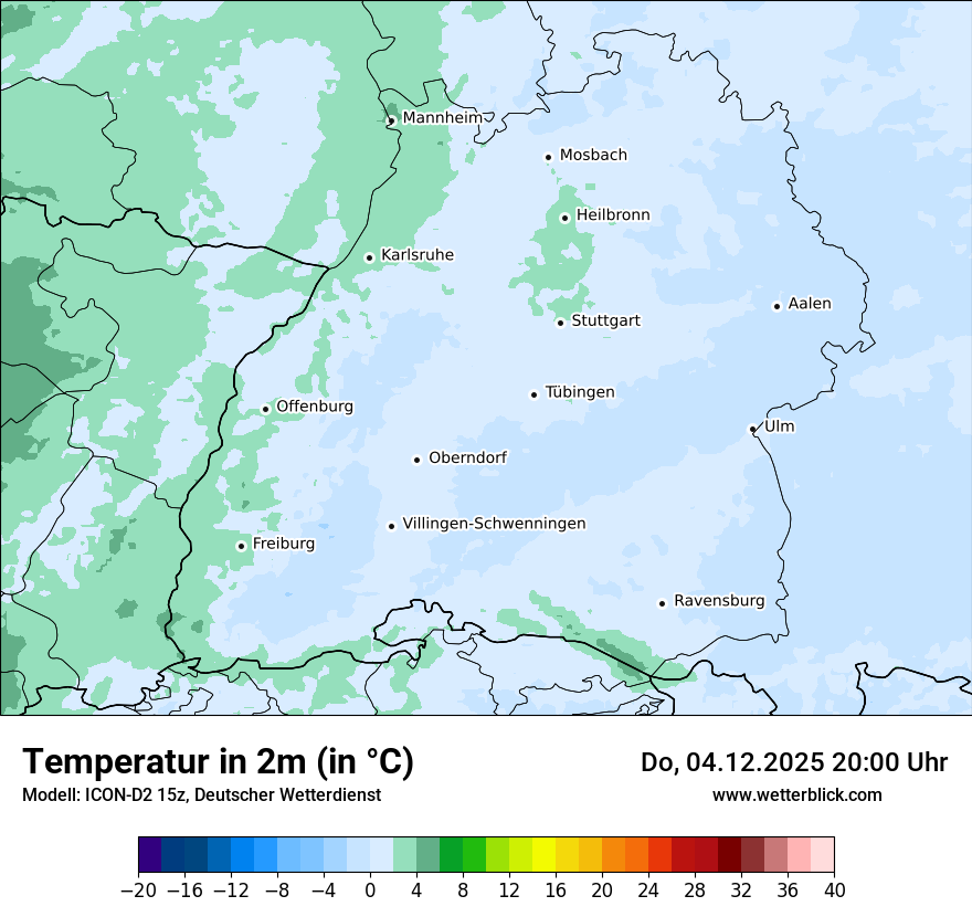 Modellkarten Temperatur