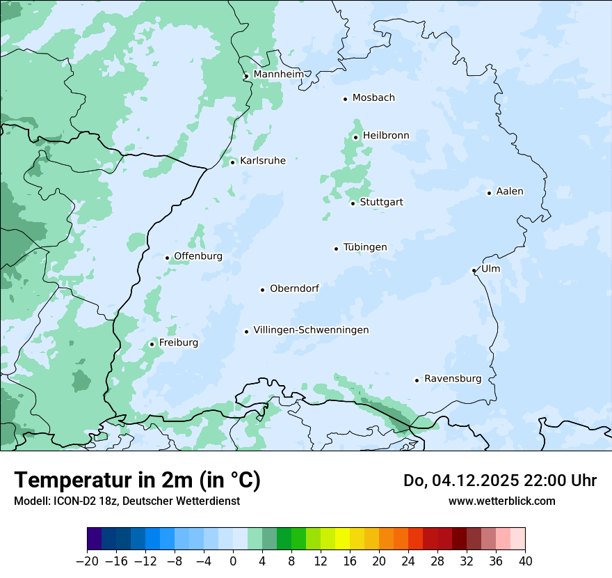 Modellkarten Temperatur