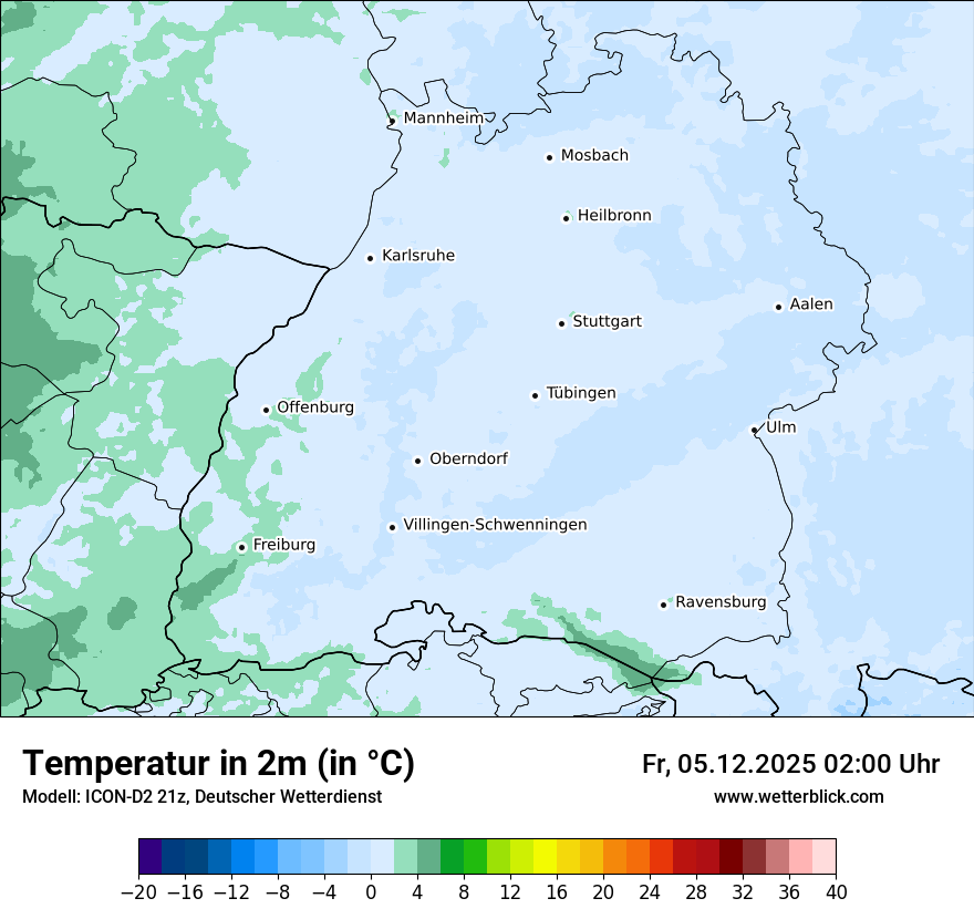 Modellkarten Temperatur