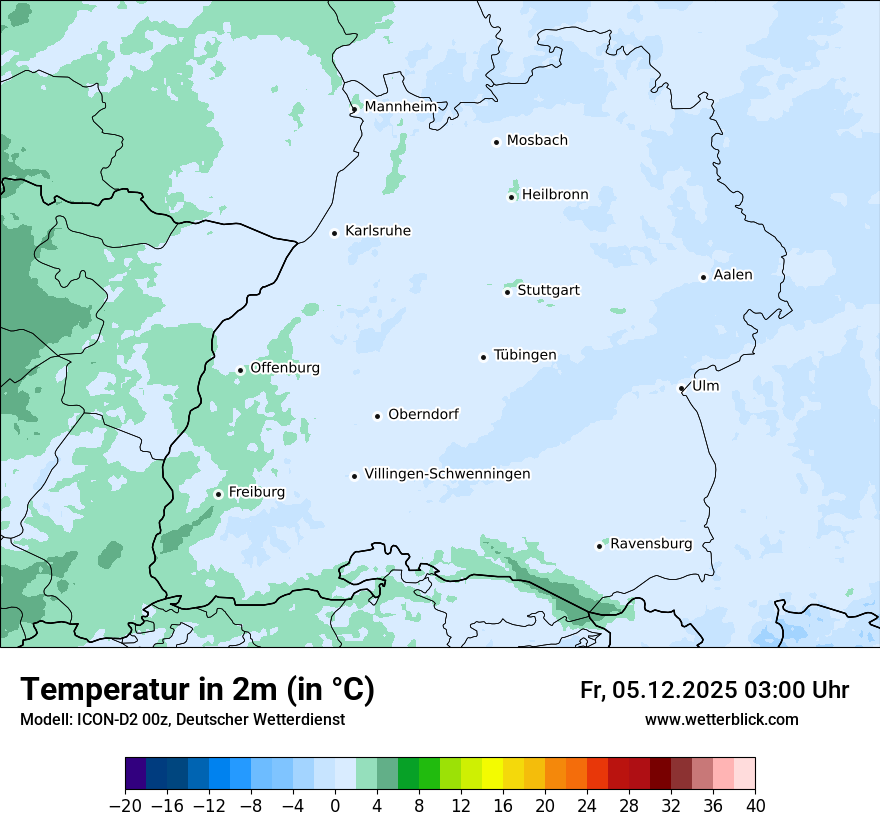 Modellkarten Temperatur