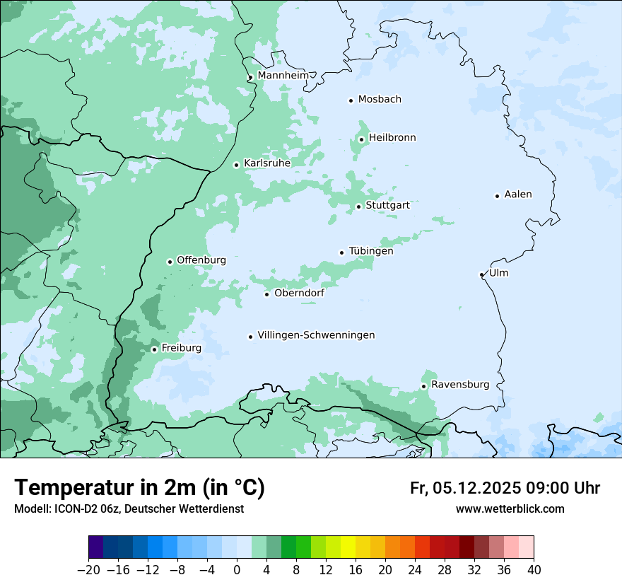 Modellkarten Temperatur
