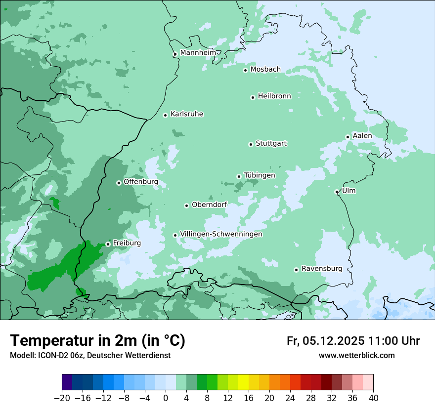 Modellkarten Temperatur