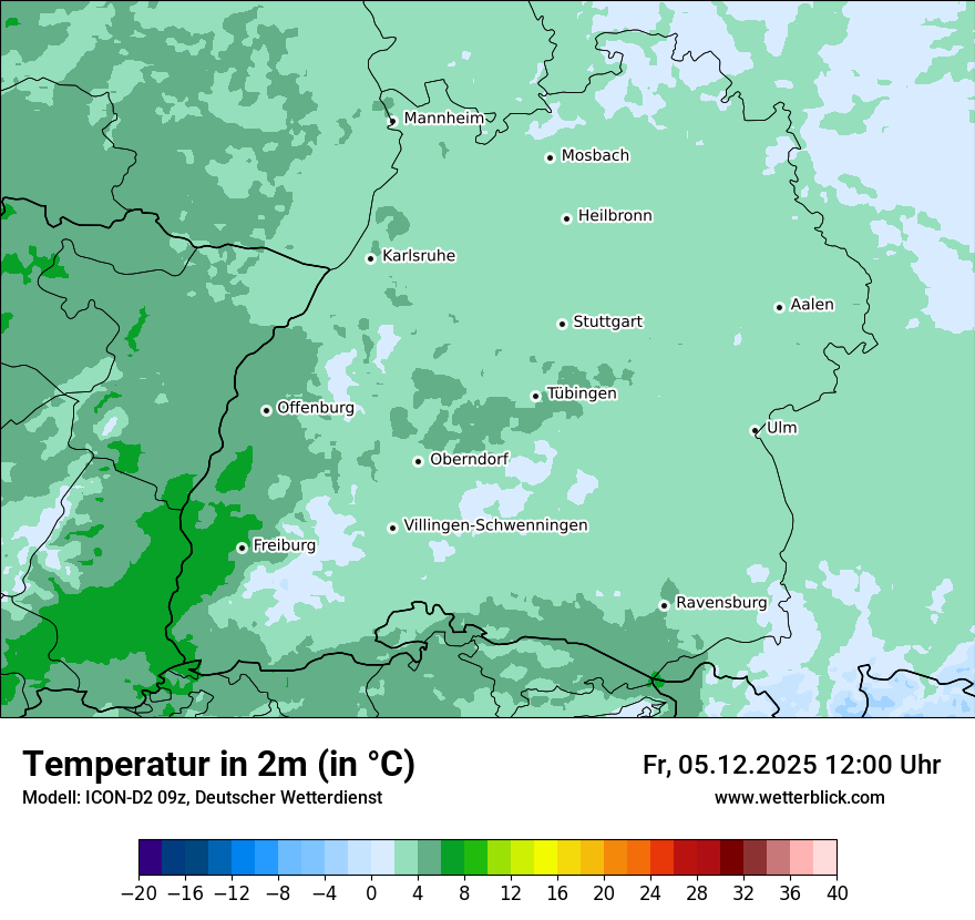 Modellkarten Temperatur