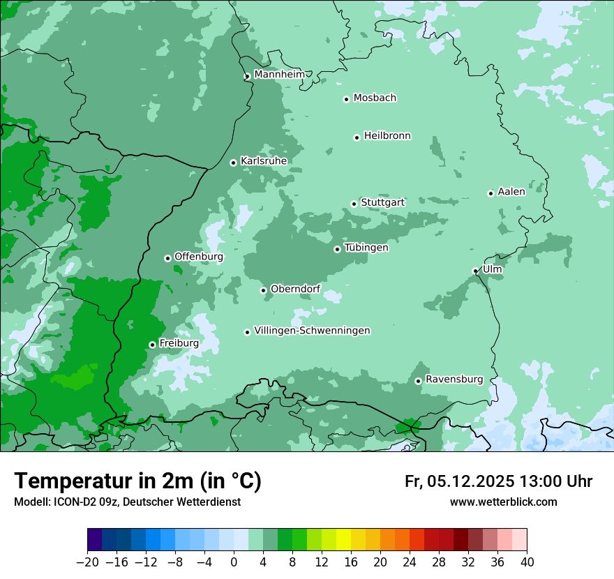 Modellkarten Temperatur