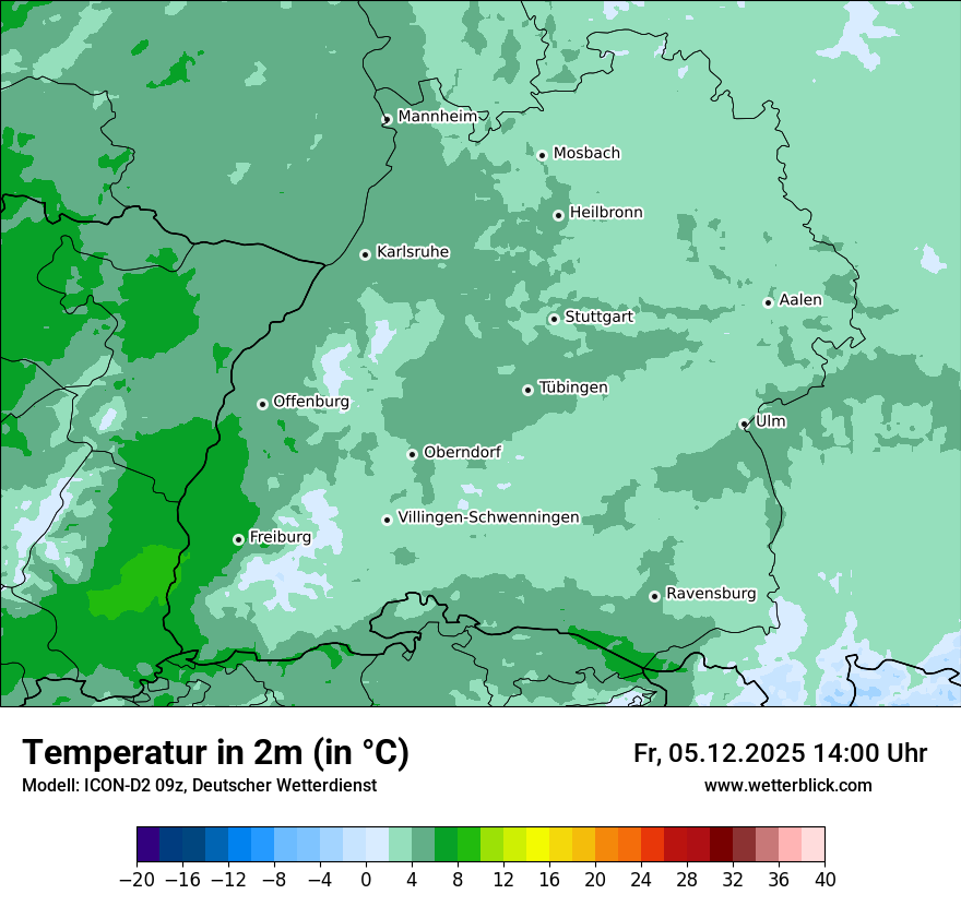 Modellkarten Temperatur
