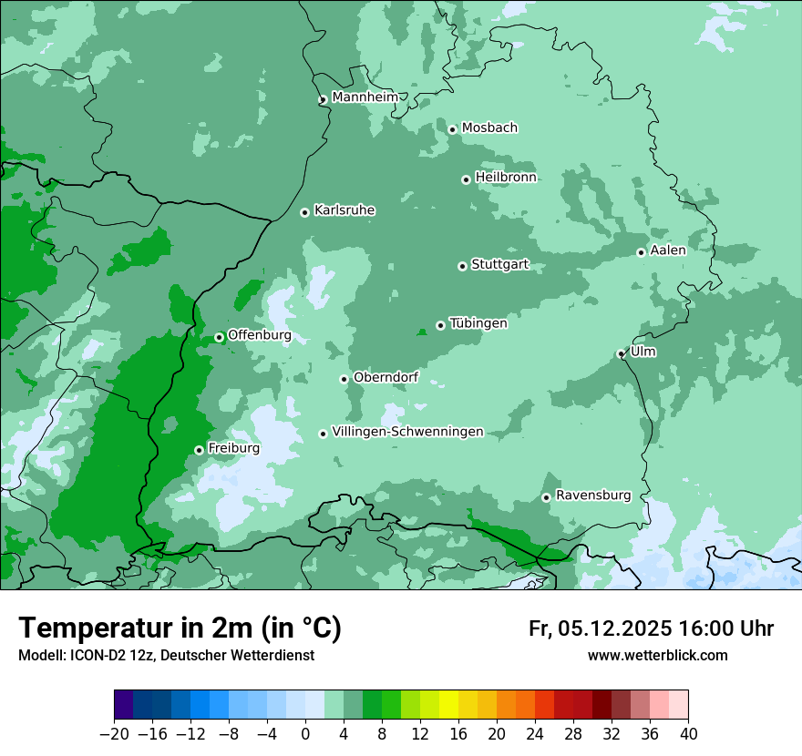 Modellkarten Temperatur