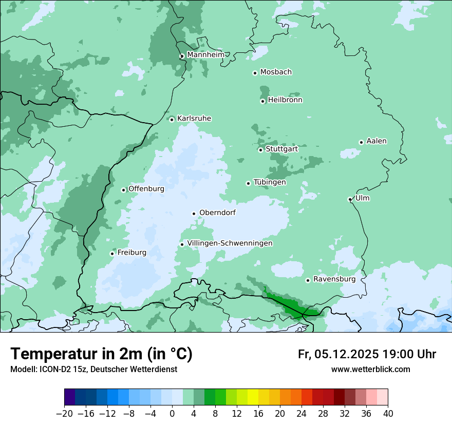Modellkarten Temperatur