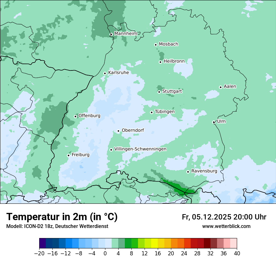 Modellkarten Temperatur