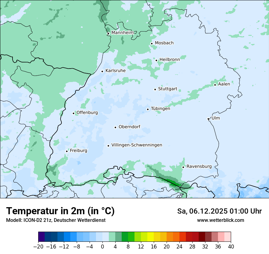 Modellkarten Temperatur