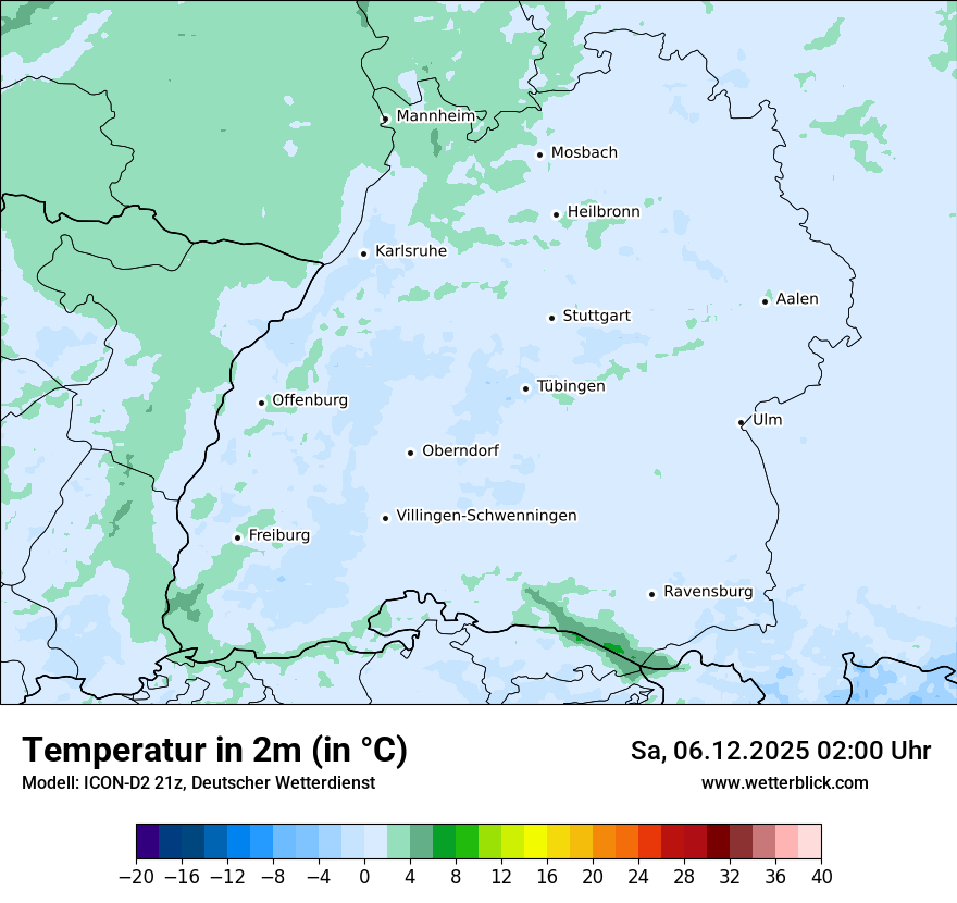 Modellkarten Temperatur
