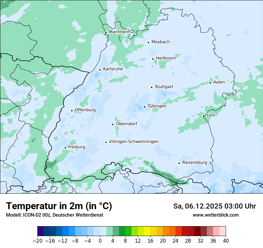 Modellkarten Temperatur