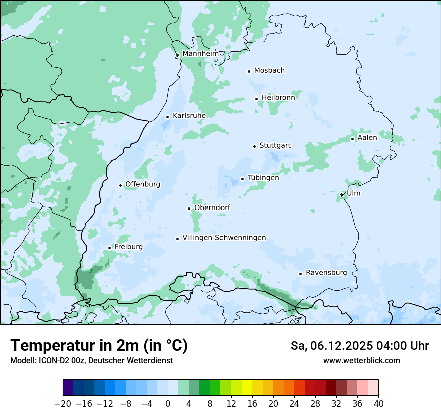 Modellkarten Temperatur
