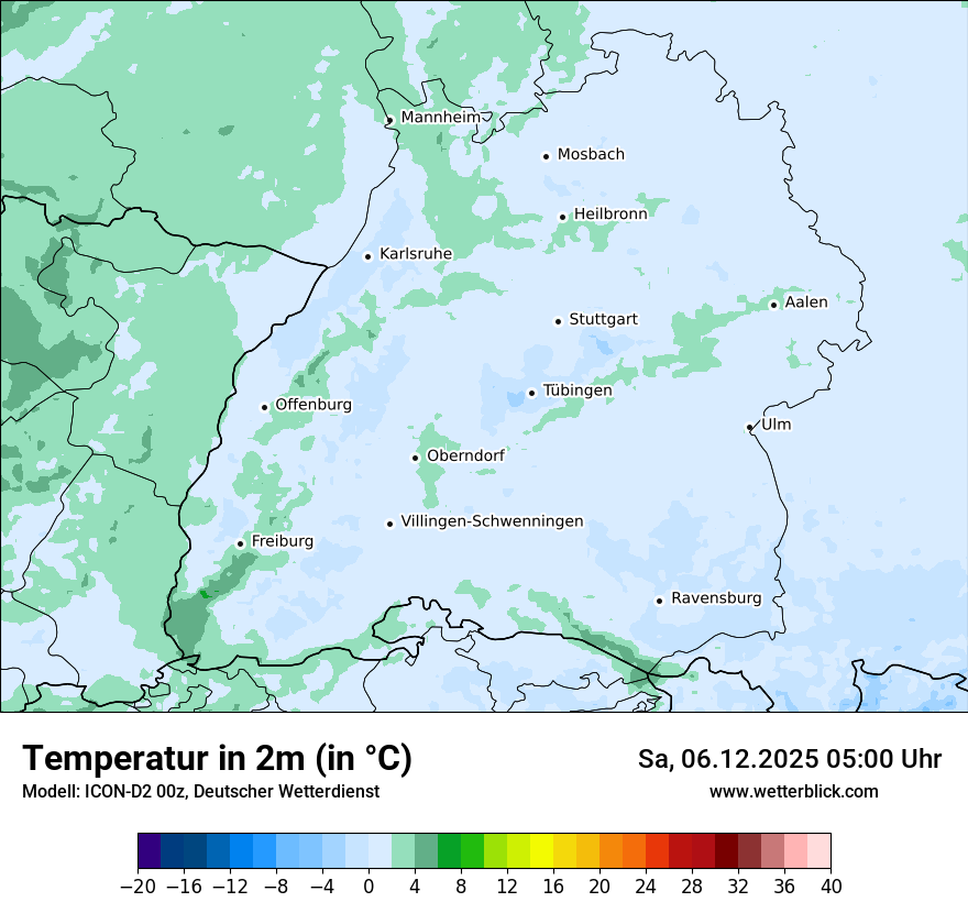 Modellkarten Temperatur