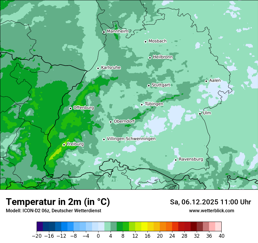 Modellkarten Temperatur