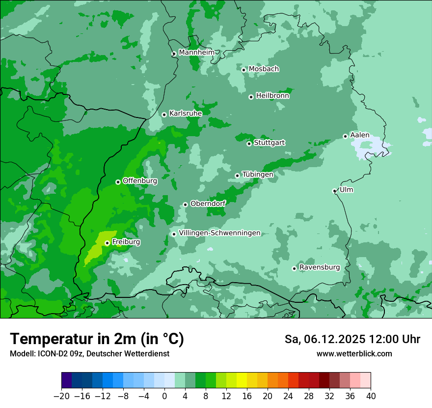 Modellkarten Temperatur