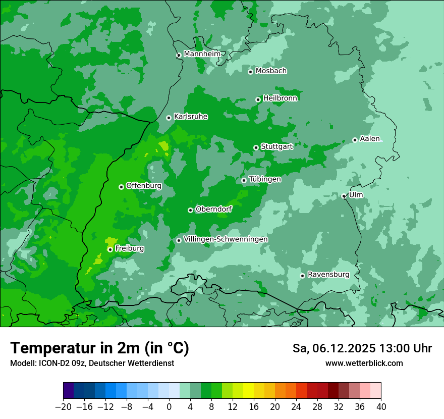 Modellkarten Temperatur