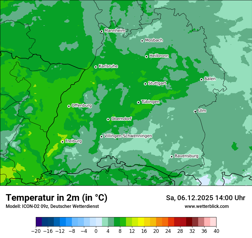 Modellkarten Temperatur