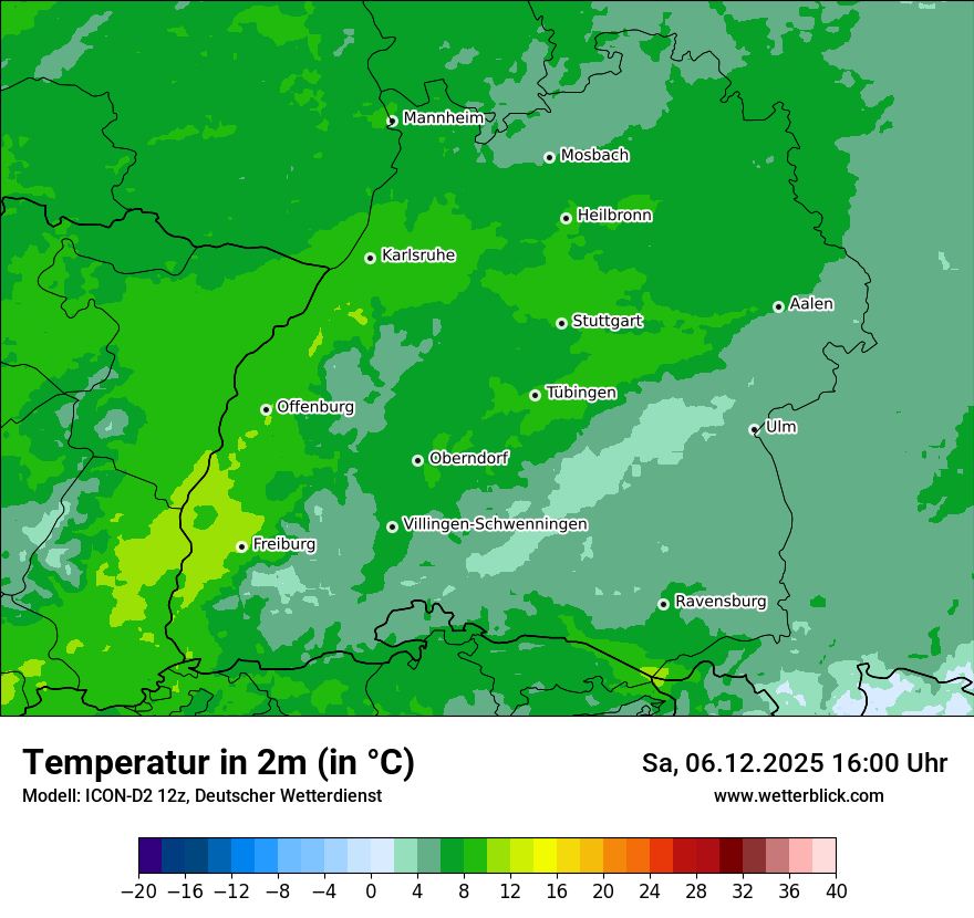 Modellkarten Temperatur