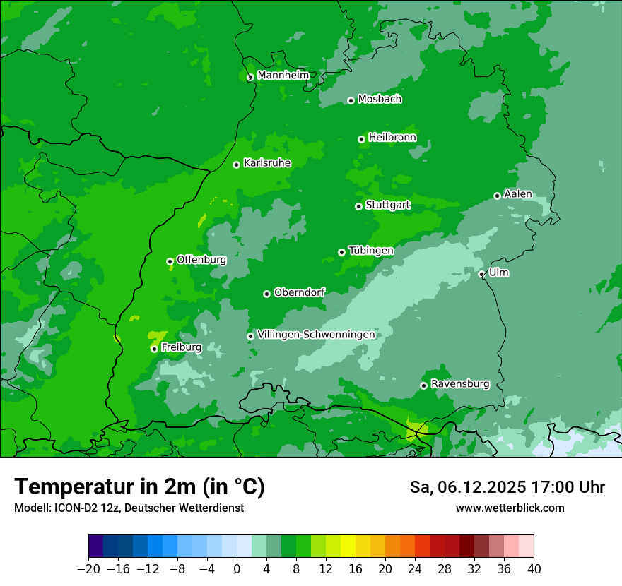 Modellkarten Temperatur