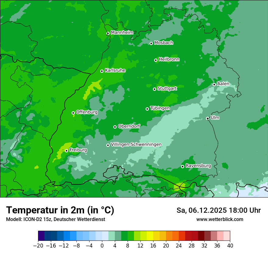 Modellkarten Temperatur
