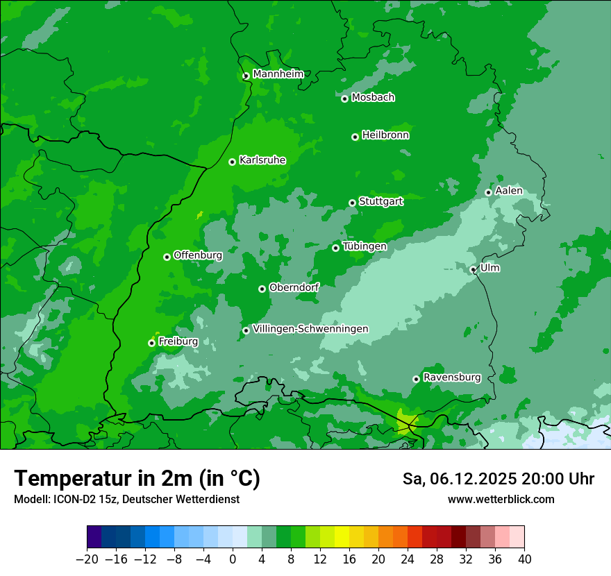 Modellkarten Temperatur