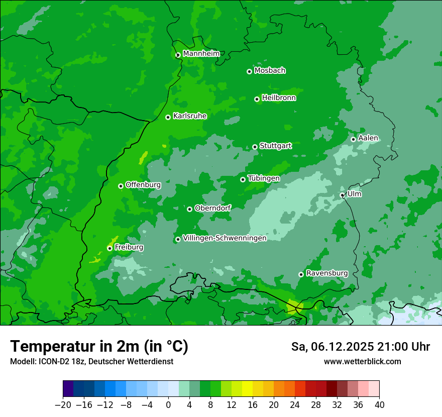 Modellkarten Temperatur