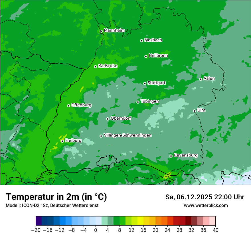 Modellkarten Temperatur