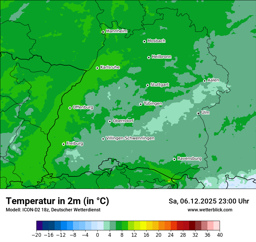 Modellkarten Temperatur