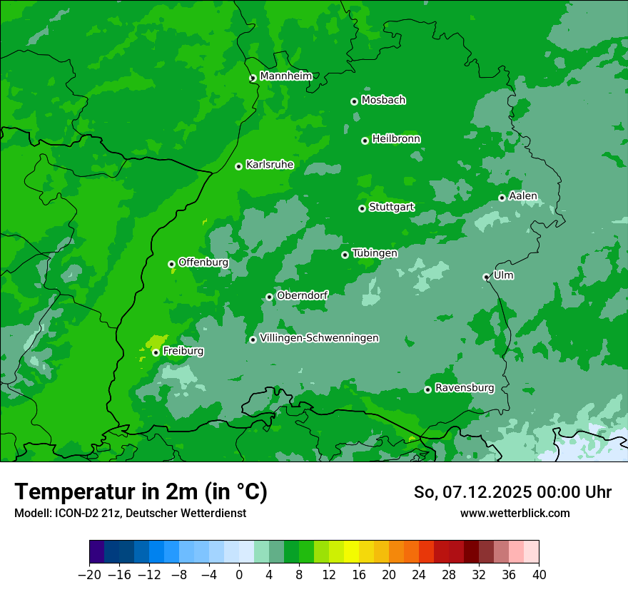 Modellkarten Temperatur