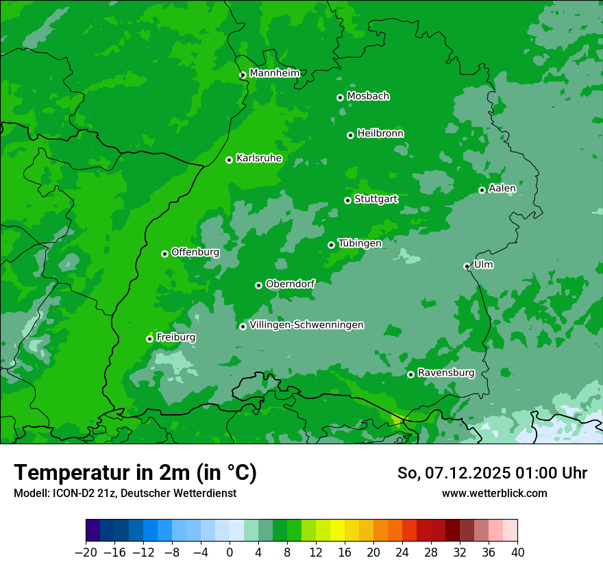 Modellkarten Temperatur