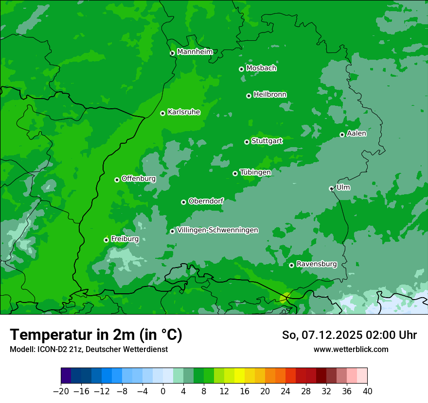 Modellkarten Temperatur