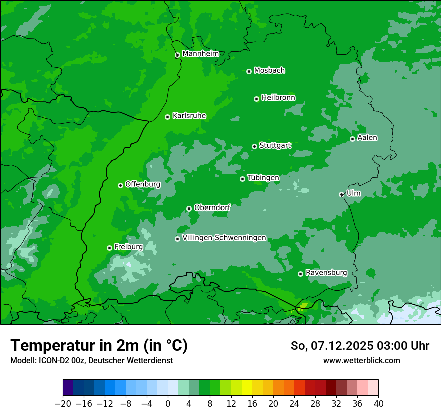 Modellkarten Temperatur