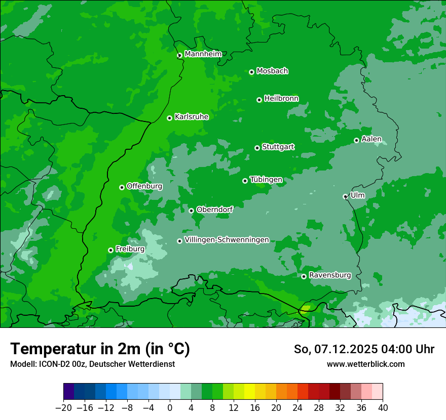 Modellkarten Temperatur