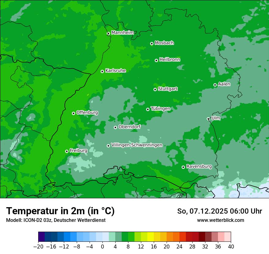 Modellkarten Temperatur