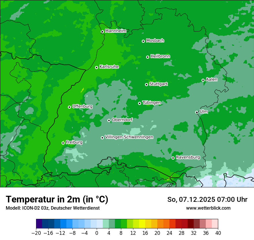 Modellkarten Temperatur
