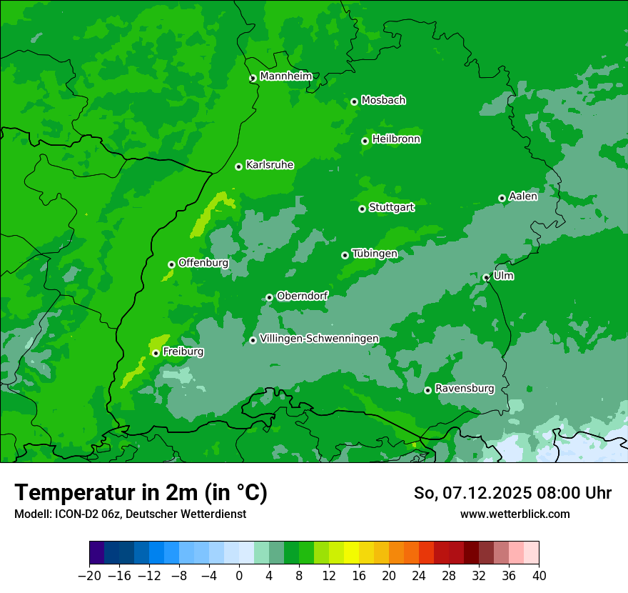 Modellkarten Temperatur