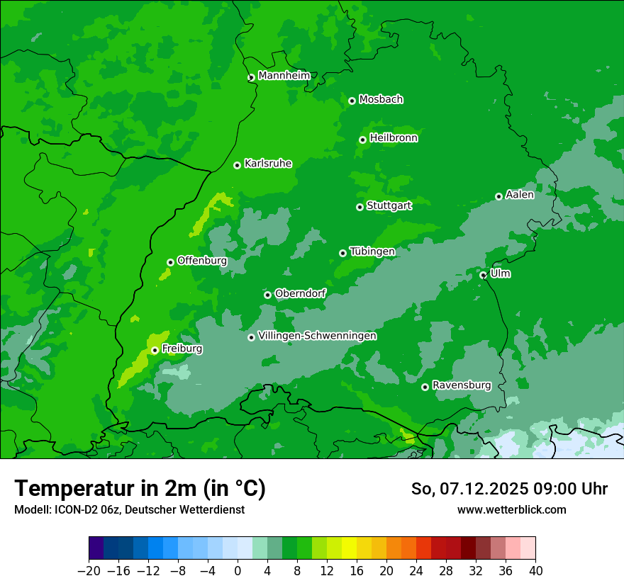 Modellkarten Temperatur