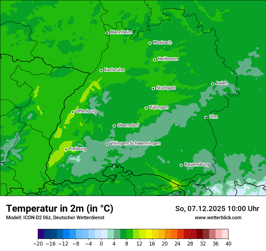 Modellkarten Temperatur