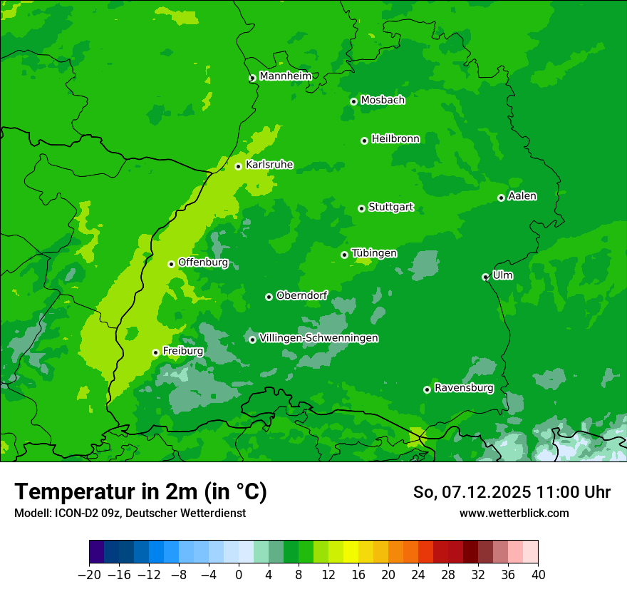 Modellkarten Temperatur