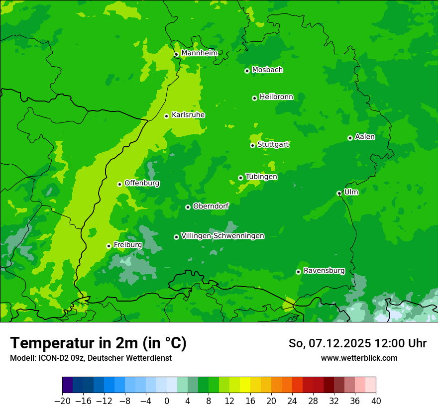 Modellkarten Temperatur