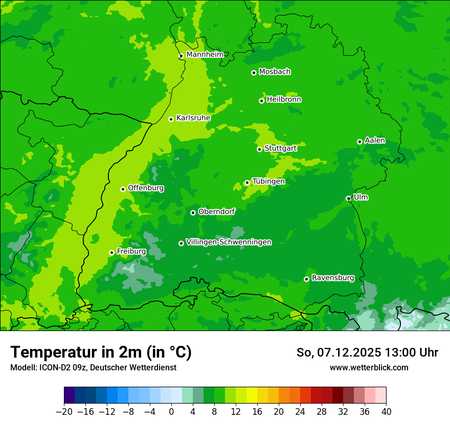 Modellkarten Temperatur