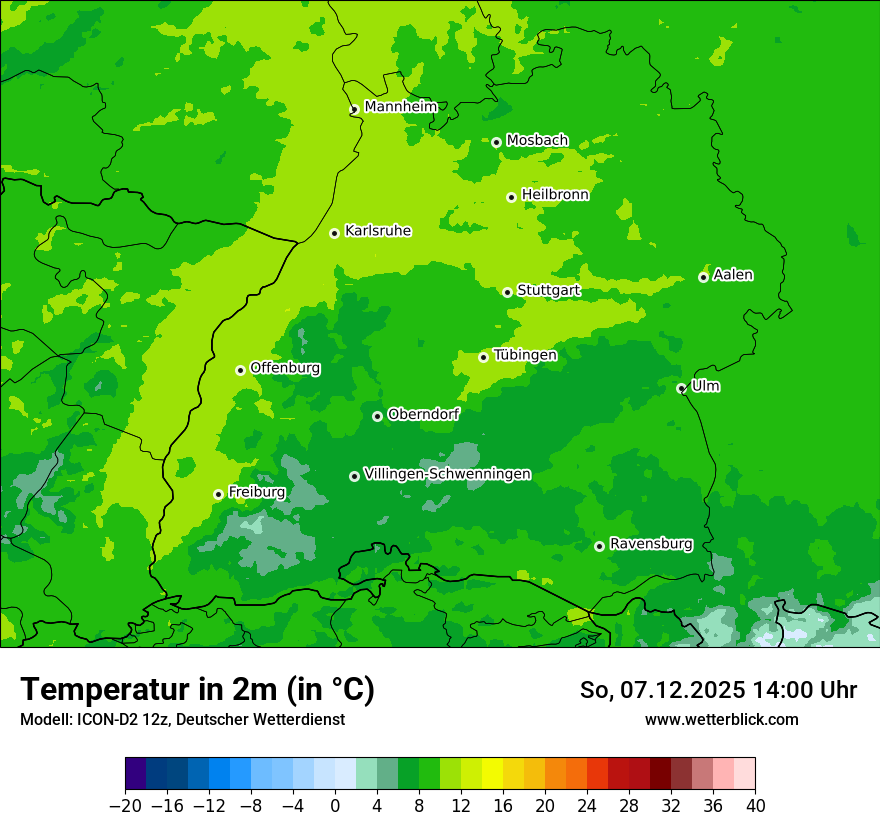 Modellkarten Temperatur