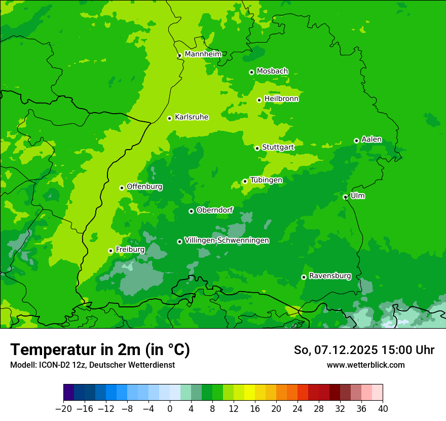 Modellkarten Temperatur