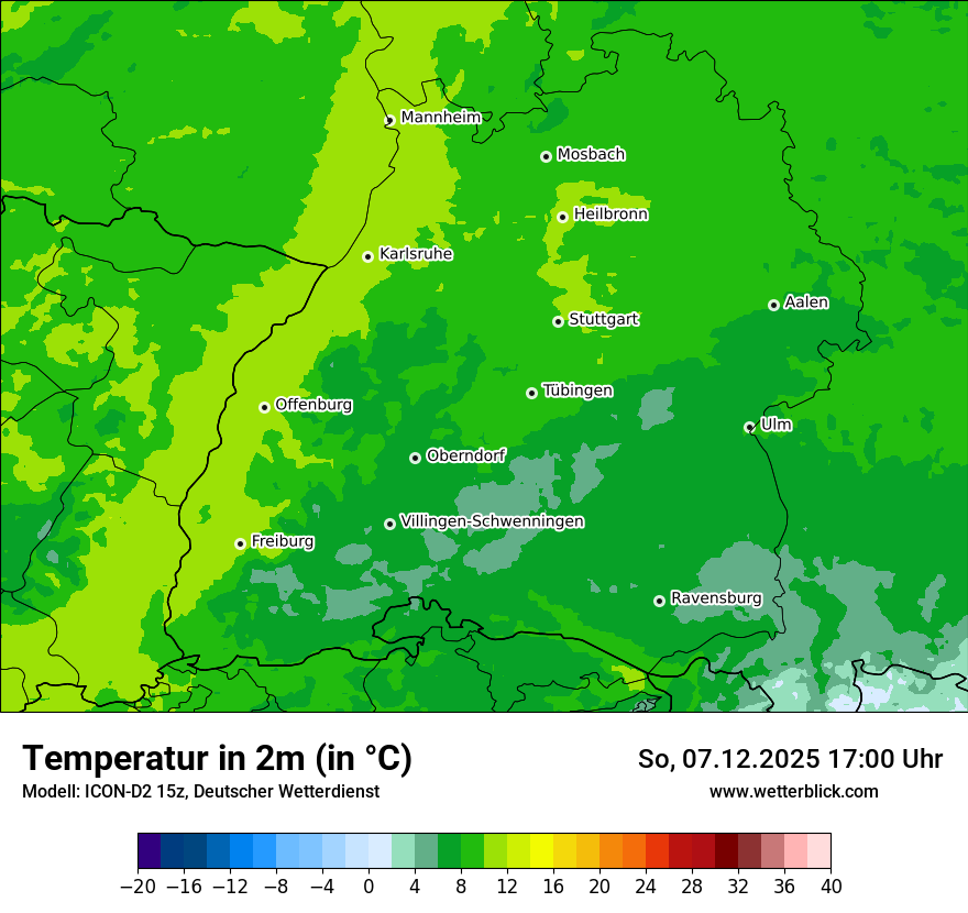 Modellkarten Temperatur
