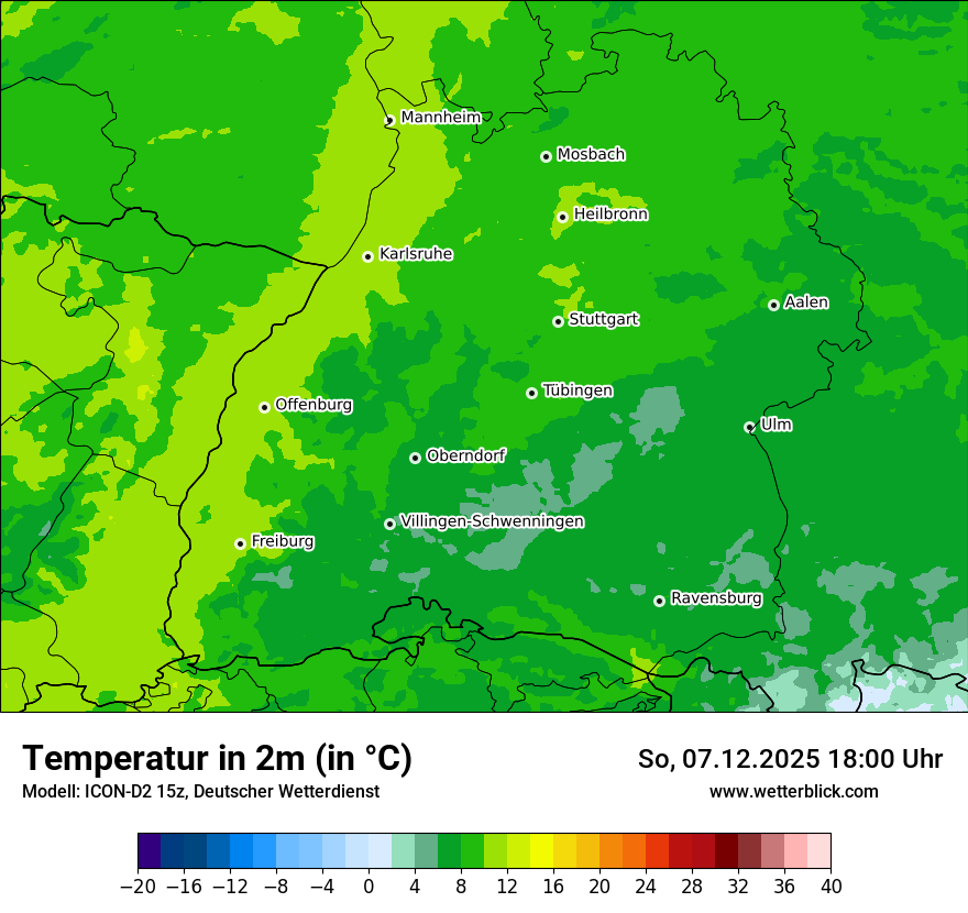 Modellkarten Temperatur