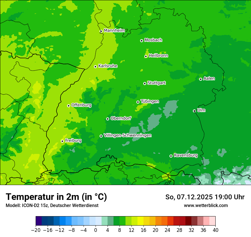 Modellkarten Temperatur