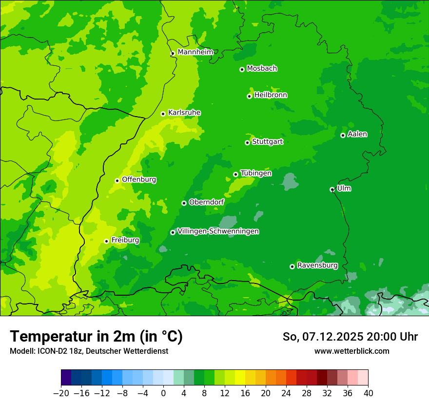 Modellkarten Temperatur