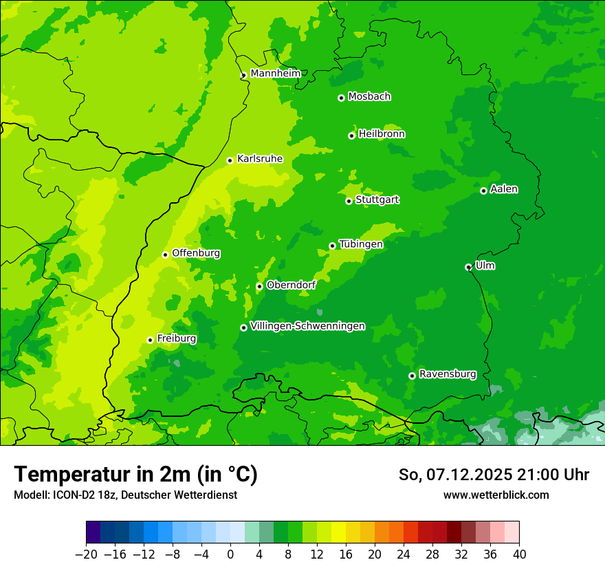 Modellkarten Temperatur